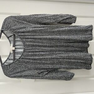MICHAEL Michael Kors 3/4 sleeve scoop neck peasant top, women's large